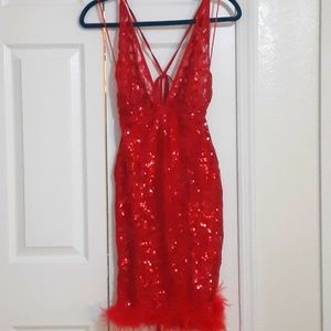 Lipstick Red Sequin Dress